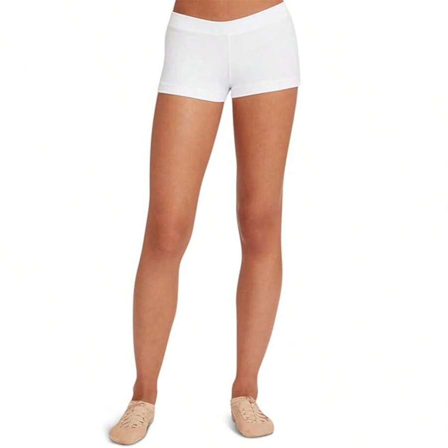Short deportivo para niñas, playa, escolar licra algodón - Blanco - Ver 1