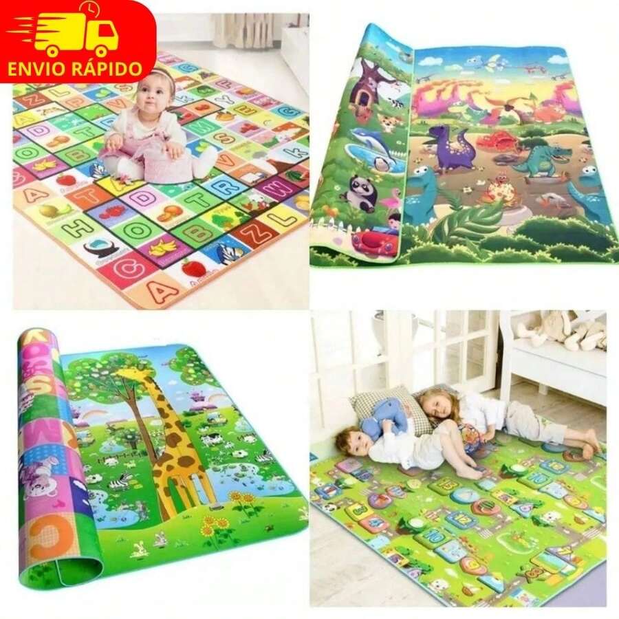 Tapete de Atividades Térmico 120cm x 90cm Infantil Emborrachado Educativo bebê criança