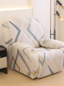 4/6/8pcs Linear Diamond Printed Lounge Chair Covers For All Seasons, Suitable For Offices, Living Rooms, Home Decor, And Washable Sofa Covers