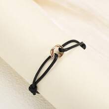 1 pieza de pulsera de acero inoxidable con cuerda en tres colores cruzados y cuerda para la mano, apta para uso diario