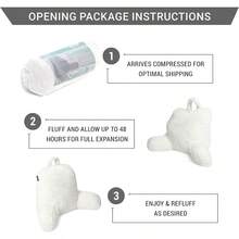 Reading Pillow With Shredded Memory Foam Back Rest Pillow For Sitting In Bed With Faux Fur Removable Cover 18x15 Inches White - White - View 6