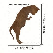 1pc Rustic Metal Cat Statue In Rustic Style, Cat Design Home Decor, Mother's Day Gift For Garden And Patio Decoration - Multicolor - View 6