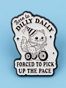 1PC Funny Spanish Quotes Enamel Pin Cartoon Brooch Lapel Pins Badge On Backpack Clothing Accessories Fashion Jewelry Friends Gifts - Black and White - View 9