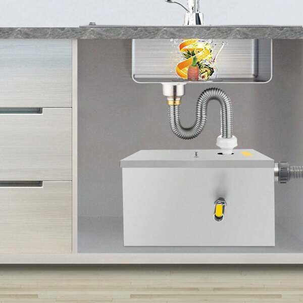 HaroldDol Edelstahl Ölabscheider Fettabscheider Küche Abwasser Fettseparator Interceptor