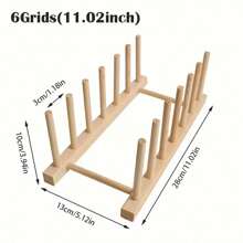 1pc Wooden Plate/Dish Rack Stand, Kitchen Storage Cabinet Dish Bowl Cup Pot Lid Chopping Board Organizer Rack, Kitchen Utensil Draining Rack, Kitchen Cabinet Organizer, Kitchen Organizer