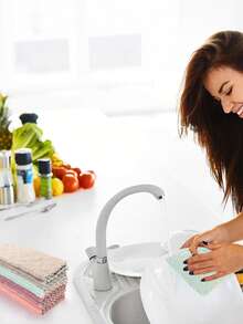 Ultra Fine Fiber 12/24 Piece Set - Double-Sided Scrubbing Sponge Multi-Purpose Cleaning Towel - Kitchen Cleaning Accessories For Tableware And Utensils - Multicolor - View 6