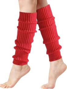 Calentadores de piernas para mujer - Calentadores de piernas de los años 80 de punto acanalado y largos para fiestas, deportes, Y2K, cálidos - Multicolor - Ver 18