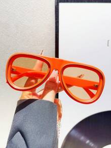 1pc Classic Travel Frame Candy Colored Y2K Retro Street Fashion Fashion Glasses, Vacation For Summer Beach Vacation,Outdoor,Travel