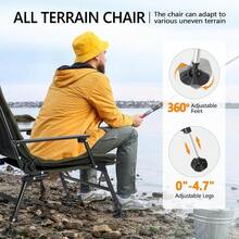 Profional Foldable Fishing Chair Outdoor Heavy Duty 180° Reclining Camping Chair Patio Hiking Beach Picnic Chairs With 350 LBS Weight Limit Standard - NoFootrest - View 4