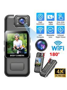 Ultra HD 4K WIFI Camera Digital Video Mini Portable Handheld Law Enforcement Recorder 180° Rotatable Lens Outdoor Sports Camera 