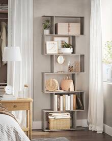VASAGLE Bibliothèque, Étagère à 6 niveau, Meuble de rangement, Cloison Séparateur, pour Salon, Chambre, Bureau, Style Moderne, Grège - Gris - Voir 4