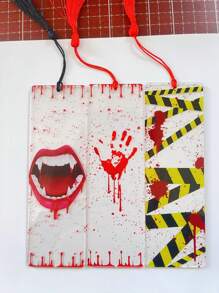 1pc Blood Vampire Blood Hand Print Bookmark, Scary Gag Gift Bookmark For Halloween, Holiday Gift, Acrylic Bookmark School Supplies,Back To School