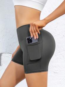 Pantalones cortos deportivos para mujer, leggings deportivos para mujer, leggings con bolsillos, shorts de ciclista negros, pantalones cortos de entrenamiento para mujer con bolsillos, pantalones de yoga de cintura alta con control de abdomen, pantalones ajustados de compresión, pantalones cortos para correr de sensación desnuda