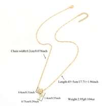1pc New Fashion Pave Zirconia Initial Cross Pendant Golden Stainless Steel Lip Chain Necklaces For Women