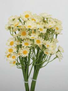 3/6/12pcs Small White Daisy Flowers Artificial, Fake Daisies,Spring Wild Flower For Party Decor (Vase Not Inclouded),Fall Decor,Autumn