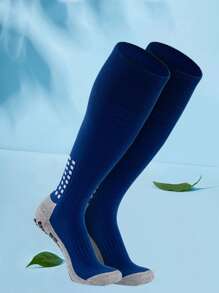 1 Pair Children Soccer Socks, Boys Professional Sports Socks With Anti-Slip Dots, Thick Terry, Knee-High, Suitable For Boys & Girls Ages 7-12