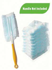 1 Pack (10 Pieces) Disposable Dust Collector Refills, Electrostatic Precipitator Head Replacement - Easily Remove Dust From Electronics, Furniture, Blinds And Ceiling Fans - (Handle Included) - Cleaning Supplies, Cleaning Accessories
