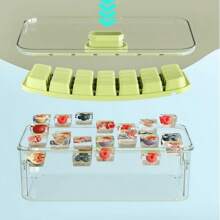 Prensa de cubitos de hielo, Molde de cubitos 68 cubos doble, Caja para hacer hielo con tapa, Moldes de hielo de silicona, Bandeja de cubitos de hielo para congelador, Caja de almacenamiento de hielo hecho en casa, Bandeja de cubitos de hielo de liberación fácil, Bandeja de cubitos de hielo reutilizable de 68 cubos, Bandeja de cubitos de hielo para cócteles y whisky de verano, Caja para hacer hielo de 68 cubos de doble capa