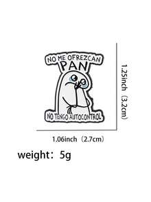 1PC Funny Spanish Quotes Enamel Pin Cartoon Brooch Lapel Pins Badge On Backpack Clothing Accessories Fashion Jewelry Friends Gifts - Black and White - View 17