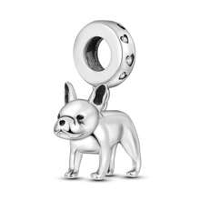 1 Stück süßer silberfarbener Charm mit Tiermotiv, Elefant, Löwe, Bulldogge, Katze, Engel, Welpe, für 3mm Armband, Halskette, DIY Bastelperlen, Anhänger, perfekt für Tierliebhaber, für Partys mit Tiermotiv und als charmantes westliches Schmuckgeschenk