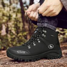 Men's Waterproof Non-Slip Outdoor Hiking Shoes, Warm Trekking Climbing Shoes