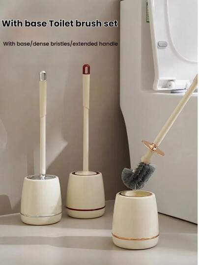 1pc All-Purpose Antibacterial Toilet Brush, 360° High Density Antibacterial Bristles Reaching Deep Into Crevices, Bathroom Toilet Brush Cleaning Supplies, Unique Bathroom Decor And Cleaning Tool, Bathroom Accessories, Toilet Brush, Touchless Toilet Brush, Disposable Toilet Brush, Silicone Toilet Brush, Long Handle Toilet Brush, Retractable Toilet Brush