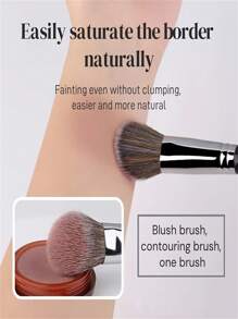 1pc Semi-Slope Multi-Functional Concealer Brush, Soft And Dense Bristles, Semi-Slope Design Fits The Skin Better, Strong Powder Pickup For Smooth And Natural Application, Can Be Used As Blush, Contour, And Concealer Brush, Suitable For Beginners And Makeup Learners
