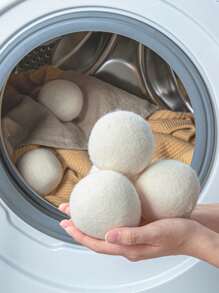 1/2pcs Solid Laundry Ball, Premium Natural Wool Dryer Balls - Replace Dryer Sheets & Fabric Softener - Laundry Balls For Dryer Dryer Sheets Clothes Anti-Static Laundry Wool Drying Balls, Reusable Softener, Wool Drying Balls, Washing Machine Accessories