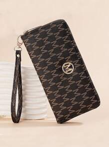 1pc Women's Retro Zipper Long Wallet & Phone Bag With Floral Design, Multi-Functional Fashion Large Capacity Handbag For Women Wallet Purse Wallet Wristlet Wallet Mini Wallet