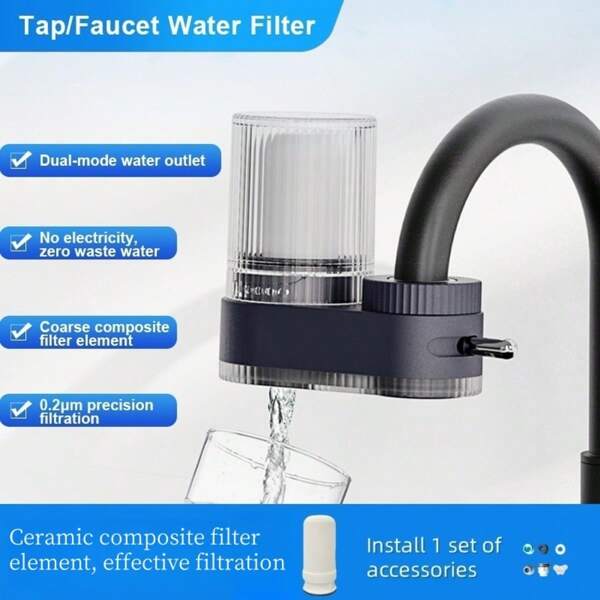 1 set de filtre à eau de robinet avec 1 cartouche de filtre composite