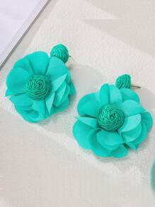 1 Paar elegante Ohrringe für Damen aus Blumengewebe mit Kamelien, geeignet für Urlaub, Geburtstag, Date, Party, Einkaufen und den täglichen Gebrauch