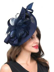 1pc Vintage Feathers Flower Arrow Fascinator Hat Women Church Kentucky Derby Fascinator Headband For Bridal Headwear Wedding Dress Hat Tea Party Accessories For Halloween Hair Accessories Women