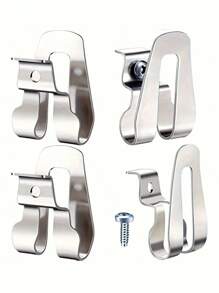 4pcs Durable Stainless Steel Drill Belt Clip Hooks - Easy-Install, Tool Holder With Screws Included, Perfect For Impact Drivers