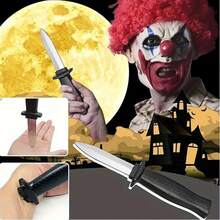 3pcs Retractable Plastic Knife Props Disappearing Knife Small Tool Toy Suitable For Halloween, April Fools Day, Party - Multicolor - View 4