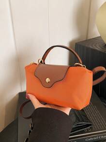 1 pieza Bolso de mano de moda de estilo cuadrado pequeño, bolso de mujer de hombro y bandolera versátil y a la moda, monedero mini de unicolor, apto para teléfono, monedas, lápiz labial, uso diario, ir al trabajo