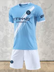 2025 Newest Blue Football Jersey Set – Customizable Training & Match Sportswear
