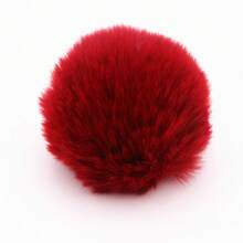 4 件/批 8 厘米仿兔毛绒球白色蓬松绒球带弹力环 DIY 仿毛绒球适用于帽子鞋子围巾手套包包配饰 - 彩色 - 查看 15