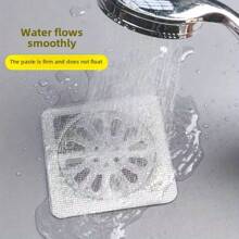 10PCS Disposable Floor Drain Sticker, Kitchen Sewer Blocking, Bathroom Toilet Block Hair Net, Self-Adhesive Insect-Resistant Floor Drain Sticker