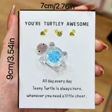 10pcs You're Turtley Awesome, Pocket Turtle Hug, Cheer Up Card With Luminous Glitter Turtle Pendants, Inspirational Gift For Family, Friends And Coworkers, Small Business Supplies, Thank You Cards, Birthday Gift, Cards, Unusual Items, Mother's Day, Wedding Gifts, Graduation, New Term