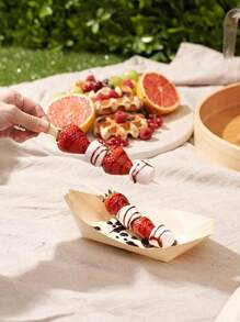 50 pièces Barques alimentaires en bambou - Mini plateaux à sushi, assiettes d'amuse-gueule, contenants en forme de feuille pour barbecues, camping et repas, accessoires de cuisine légers, accessoires de repas | Design de feuille naturelle | Contenants