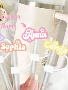 1pc Personalized Mother's Day Gift For Mom, Customized Straw Lid With Name, Mom's Name Straw Lid, Mom Gift, Girlfriend Gift, Boyfriend Gift - Multicolor - View 1
