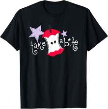 Take A Bite Y2k Apple Bite Funny Bite Me T-Shirt   100% Cotton Summer T-Shirt For Women - màu đen - Xem 1