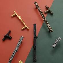 26 Pieces Branch Design Drawer Pulls – Modern European Metal Cabinet Pulls With Korean Branch Design For Drawers And Doors - Black Hole Distance 128mm - View 3