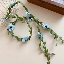 Grüner Blumendraht Stirnband mit Gänseblümchen Blumen Muster, Braut Haarschmuck aus synthetischen Fasern, Frühling/Sommer