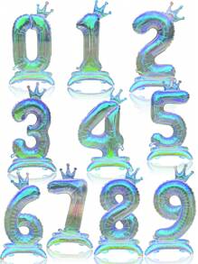 1pc 42-Inch Colorful Crown Shape Foil Number Balloon Suitable For Birthday Party Any Age, Birthday Party, Anniversary, Wedding, Graduation Ceremony, Celebration Decoration, 1pc Happy Birthday Balloon