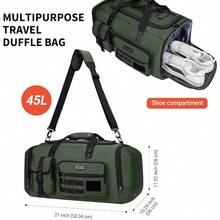 WITZMAN Travel Duffel Bags For Men Large Carry On Weekender Overnight Bag 3 In 1 Backpack With Shoe Compartment B693 Army Green - ArmyGreen - View 7