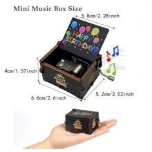 "Happy Birthday" Wooden Hand-Cranked Retro Music Box, Perfect Birthday Gift, No Battery, Charming Gift For Home Decoration, Suitable For Room Decoration