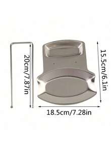 1pc Stainless Steel Pot Lid Rack Shelf With Drain Tray Bracket - Free Punching Soup Spoon Rack With Removable Shelf - Kitchen Accessories For Easy Pot Cover Storage And Drainage - Multicolor - View 7