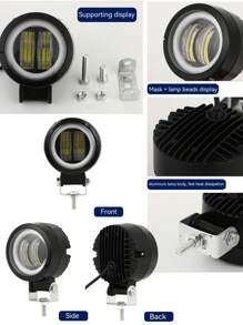 CyberDyer Faróis de neblina LED 20W para motocicleta, holofotes redondos de 3 polegadas para motocicleta, faróis de neblina, luzes dianteiras auxiliares 12V 24V, brancos (inclui interruptor)