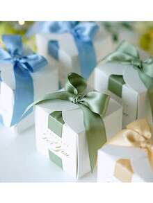 10件装方形丝带礼品盒、纪念礼品盒（带丝带）、生日活动礼品盒、派对、包装盒、礼品盒、派对珠宝包装盒、派对礼品、生日装饰、婚礼装饰、派对用品、迎婴派对、退休派对、乔迁派对、俱乐部活动礼品盒、派对用品、婚礼装饰、婚礼礼品盒 - 彩色 - 查看 10